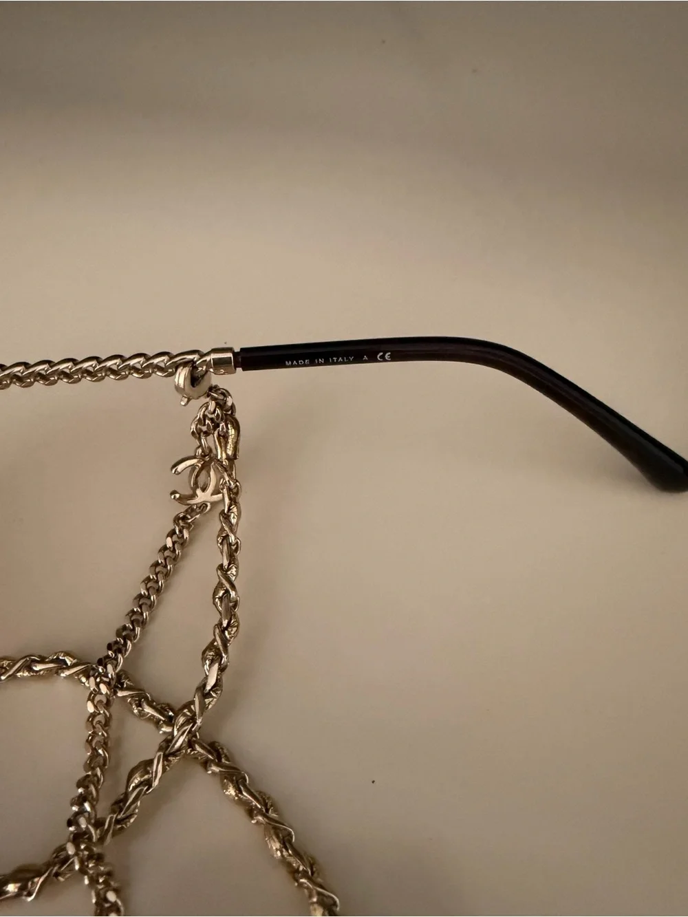 CHANEL Square Sunglasses with Pink/Brown Lenses and Gold Chain Ch4244 Col. 395/3